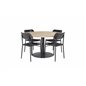 Cirebon Round Table - 140cm - Nature / Black, Polly Dining Chair - Black / Black_4