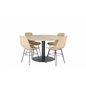 Cirebon Round Table - 140cm - Nature / Black, Bali dining chair - Nature / Black_4