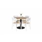 Cirebon Round Table - 100cm - Black, Polly Dining Chair - Nature / White_4