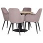 Cirebon Round Table - 100cm - Black, Comfort Dining Chair - Pink / Black_4