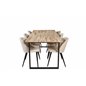 Cirebon Dining table 200*90cm - Nature / Black, Velvet Dining Chair - Beige / Black_6