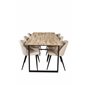 Cirebon Dining table 200*90cm - Nature / Black, Velvet Dining Chair - Beige / Black_6