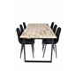 Cirebon Dining table 200*90cm - Nature / Black, Polar Diamond Dining Chair - Black Legs - Black Velvet_6