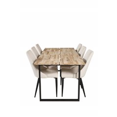 Cirebon Dining table 200*90cm - Nature / Black, Leone Dining Chair - Beige / Black_6