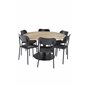 Cirebon Round Table - 140cm - Nature / Black, Polly Dining Chair - Black / Black_6