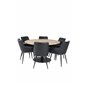 Cirebon rundt bord - 140 cm - Nature / Sort, Komfort spisestuestol - Sort / Sort_6
