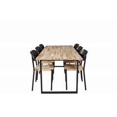 Cirebon Dining table 200*90cm - Nature / Black, Polly Dining Chair - Nature / Black_6