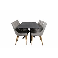 Cirebon Dining table 200*90cm - Nature / Black, Polar Dining Chair - Black / Black_6