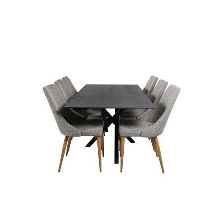 Cirebon Dining table 200*90cm - Nature / Black, Polar Dining Chair - Black / Black_6