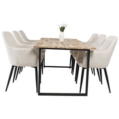 Cirebon Dining table 200*90cm - Nature / Black, Comfort Dining Chair - Beige / Black_6