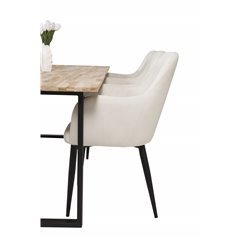 Cirebon Dining table 200*90cm - Nature / Black, Comfort Dining Chair - Beige / Black_6