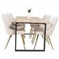 Cirebon Dining table 200*90cm - Nature / Black, Velvet Deluxe Dining Chair - Beige / Brass_6