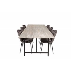 Jepara Dining Table - 250*100*H76 - Grey /Black, Limhamn Light - Chair - Grey Velvet_6