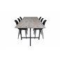 Jepara Dining Table - 250*100*H76 - Grey /Black, Polar Plastic Dining Chair - Black Legs / Black Plastic_6