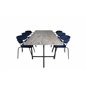 Jepara Dining Table - 250*100*H76 - Grey /Black, Arrow armchair - Black Legs - Blue Velvet_6