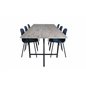 Jepara Dining Table - 250*100*H76 - Grey /Black, Arctic Dining Chair - Black Legs - Blue Plastic_6