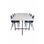 Jepara Dining Table - 250*100*H76 - Grey /Black, Arctic Dining Chair - Black Legs - Blue Plastic_6