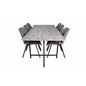 Jepara Dining Table - 250*100*H76 - Grey /Black, Gemma  Dining Chair - Black Legs - Grey Fabric_6