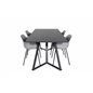 Marina Dining Table - Black top / Black Legs , Comfort Plastic Dining Chair - Black Legs - Grey Plastic_4