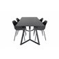 Marina Dining Table - Black top / Black Legs , Comfort Plastic Dining Chair - Black Legs -Black Plastic_4