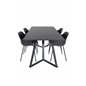 Marina Dining Table - Black top / Black Legs , Comfort Plastic Dining Chair - Black Legs -Black Plastic_4