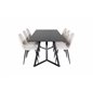 Marina Dining Table - Black top / Black Legs , Polar Dining Chair- Black legs / Beige Velvet (ersätter 19902-880)_6