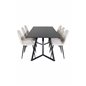 Marina Dining Table - Black top / Black Legs , Polar Dining Chair- Black legs / Beige Velvet (ersätter 19902-880)_6