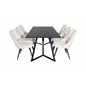 Marina Dining Table - Black top / Black Legs , Velvet Deluxe Dining Chair - Beige / Black_6