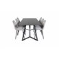 Marina Dining Table - Black top / Black Legs , Polar Dining Chair - Black legs / Light Grey Velvet (ersätter 19902-885)_6