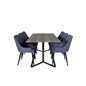 Marina Dining Table - 180*90*H75 - Grey / Black, Plaza Dining Chair - Black Legs - Blue Fabric_6