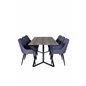 Marina Dining Table - 180*90*H75 - Grey / Black, Plaza Dining Chair - Black Legs - Blue Fabric_6