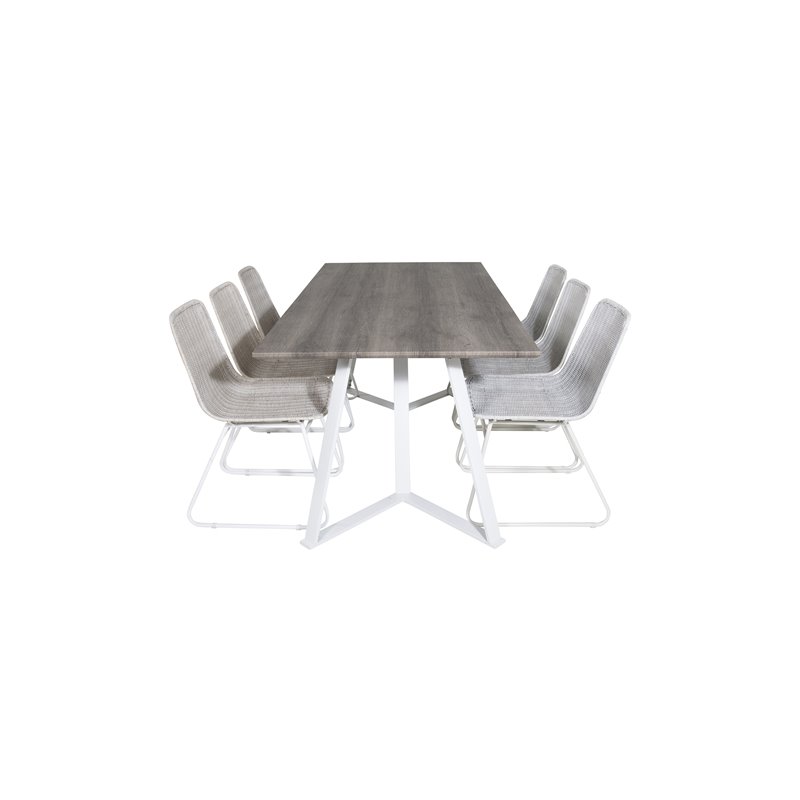 Marina Dining Table - Grey "oak" / White Legs , Cirebon Dining Chair - White Wash_6