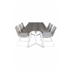 Marina Dining Table - Grey "oak" / White Legs , Cirebon Dining Chair - White Wash_6