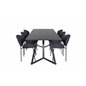 Marina Dining Table - Black top / Black Legs , Vault Dining Chair - Black Legs - Black Fabric_6