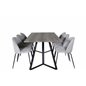 Marina Dining Table - 180*90*H75 - Grey / Black, Wrinkles Dining Chair - Black Legs - Grey Velvet_6