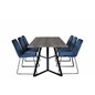 Marina Dining Table - 180*90*H75 - Grey / Black, Muce Dining Chair - Black Legs - Blue Velvet_6