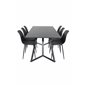 Marina Dining Table - Black top / Black Legs , Polar Plastic Dining Chair - Black Legs / Black Plastic_6