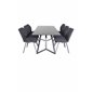 Marina Dining Table - Black top / Black Legs , Gemma Dining Chair - Black Legs - Black Fabric_6