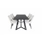 Marina Dining Table - Black top / Black Legs , Leone Dining Chair - Beige / Black_6