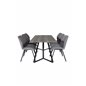 Marina Dining Table - 180*90*H75 - Grey / Black, Gemma Dining Chair - Black Legs - Grey Fabric_6