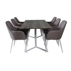 Marina Dining Table - Grey "oak" / White Legs , Comfort Dining Chair - Grey / White_6