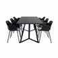 Marina Dining Table - Black top / Black Legs , Comfort Plastic Dining Chair - Black Legs -Black Plastic_6