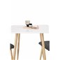 Polar dining table 75*75cm - White /oak-look legs, Windu Dining Chair - Grey / Oak_2