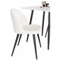 Polar dining table 75*75cm - White / black legs, Velvet Dining Chair Corduroy - Beige / Black_2