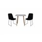 Polar dining table 75*75cm - White /oak-look legs, Muce Dining Chair - Black Legs - Black Fabric_2