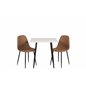 Polar dining table 75*75cm - White / black legs, Polar Dining Chair - Brown / Black _2