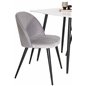 Polar dining table 75*75cm - White / black legs, Velvet Dining Chair - Light Grey / Black_2