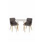 Polar dining table 75*75cm - White /oak-look legs, Plaza Dining Chair - Dark Grey / Oak_2