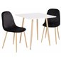 Polar dining table 75*75cm - White /oak-look legs, Polar Dining Chair - Black / Oak_2