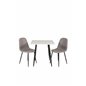 Polar dining table 75*75cm - White / black legs, Polar Dining Chair - Grey / Black_2